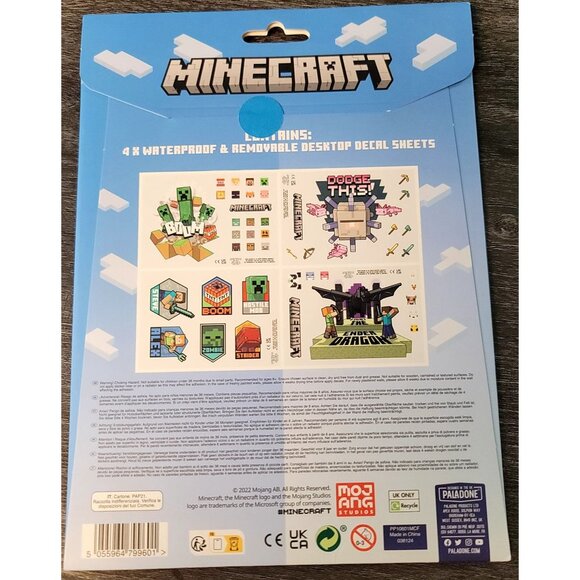 Minecraft Waterproof Removable Desktop Decals 44 Official Game Icons Images NEW - Picture 2 of 2